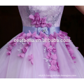 Trendy Princess Sweetheart Sans manches Puffy Organza Purple Quinceanera Robes Elegant Lady